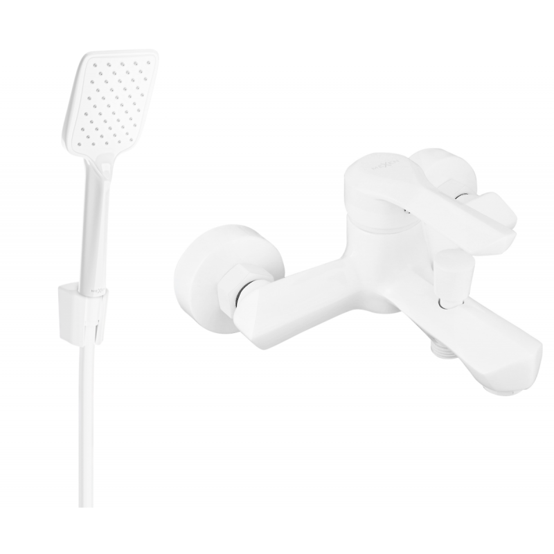 Mexen Sabre R62 bateria wannowa z zestawem prysznicowym, biała - 7213R62-20