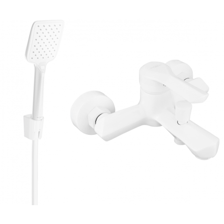 Mexen Sabre R62 bateria wannowa z zestawem prysznicowym, biała - 7213R62-20