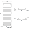 Mexen Helios grzejnik łazienkowy 1200 x 500 mm, 567 W, biały - W103-1200-500-00-20