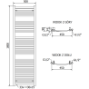 Mexen Helios grzejnik łazienkowy 1800 x 500 mm, 844 W, biały - W103-1800-500-00-20