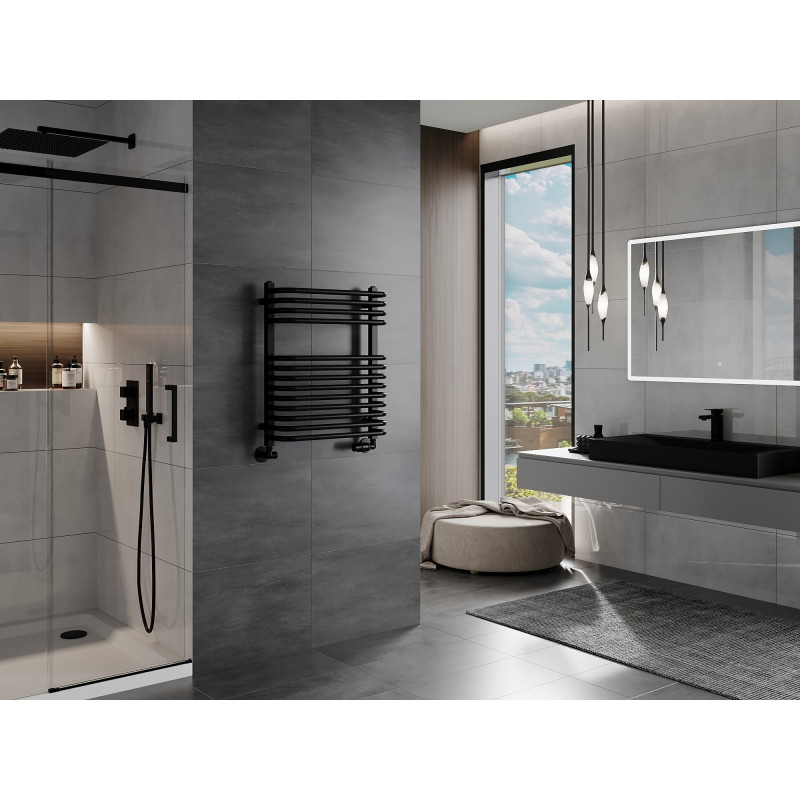 Mexen Apollo grzejnik łazienkowy 660 x 550 mm, 386 W, czarny - W117-0660-550-00-70