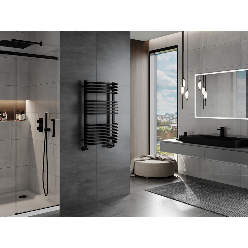 Mexen Apollo grzejnik łazienkowy 860 x 450 mm, 424 W, czarny - W117-0860-450-00-70