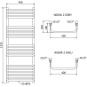 Mexen Apollo grzejnik łazienkowy 1210 x 450 mm, 566 W, czarny - W117-1210-450-00-70