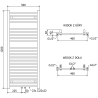 Mexen Pluton grzejnik łazienkowy 1200 x 500 mm, 625 W, czarny - W106-1200-500-00-70