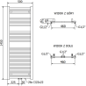 Mexen Pluton grzejnik łazienkowy 1450 x 500 mm, 721 W, czarny - W106-1450-500-00-70