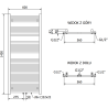 Mexen Pluton grzejnik łazienkowy 1450 x 600 mm, 835 W, czarny - W106-1450-600-00-70
