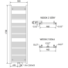 Mexen Pluton grzejnik łazienkowy 1700 x 500 mm, 855 W, biały - W106-1700-500-00-20