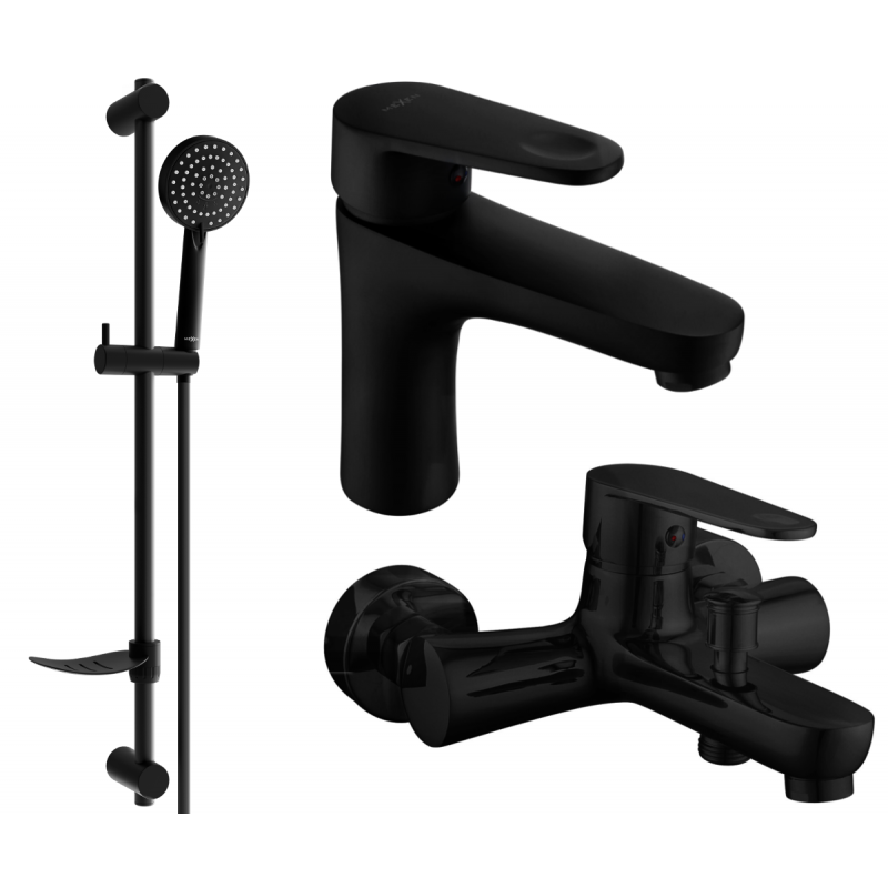 Mexen Kama DF75 zestaw wannowy, czarny - 72503DF75-70