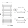 Mexen Akan grzejnik łazienkowy 1080 x 500 mm, 784 W, biały - W121-1080-500-00-20
