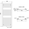 Mexen Helios grzejnik łazienkowy 1200 x 500 mm, 567 W, antracyt - W103-1200-500-00-66