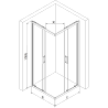 Mexen Rio kabina prysznicowa kwadratowa 80 x 80 cm, szron, czarna + brodzik Flat, biały - 860-080-080-70-30-4010B