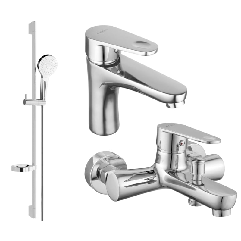 Mexen Kama DS05 zestaw wannowy, chrom - 72503DS05-00