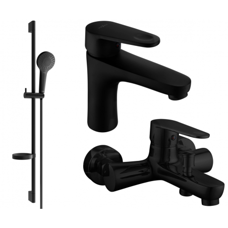 Mexen Kama DS05 zestaw wannowy, czarny - 72503DS05-70