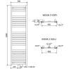 Mexen Uran grzejnik łazienkowy 1800 x 500 mm, 801 W, czarny - W105-1800-500-00-70