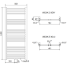 Mexen Yodo grzejnik łazienkowy 1200 x 500 mm, 382 W, biały - W113-1200-500-00-20