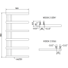Mexen Jukon grzejnik łazienkowy dekoracyjny 988 x 500 mm, 461 W, biały - W116-0988-500-00-20