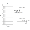 Mexen Jukon grzejnik łazienkowy dekoracyjny 988 x 500 mm, 461 W, czarny - W116-0988-500-00-70