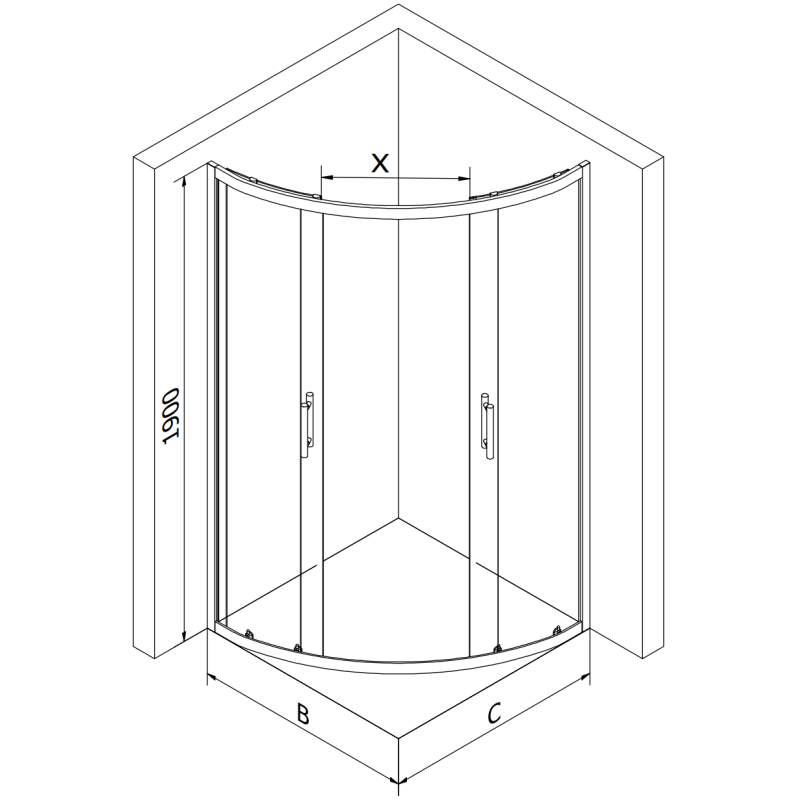 Mexen Rio kabina prysznicowa półokrągła 90 x 90 cm, transparent, złota + brodzik Flat, biały - 863-090-090-50-00-4110G