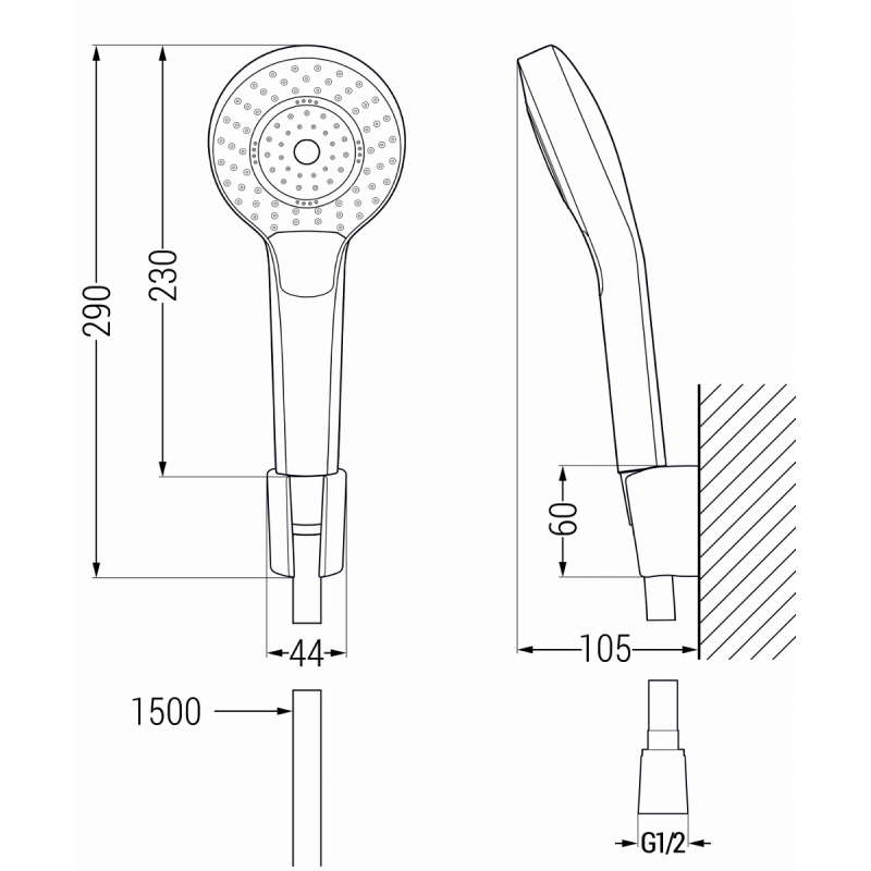 Mexen Kama R05 zestaw wannowy, chrom - 72503R05-00