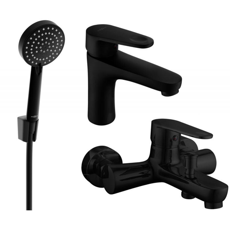 Mexen Kama R75 zestaw wannowy, czarny - 72503R75-70