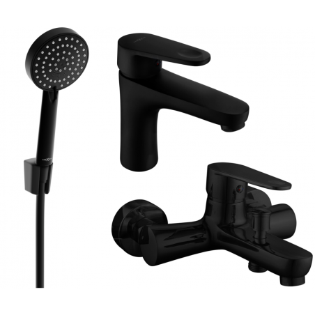 Mexen Kama R75 zestaw wannowy, czarny - 72503R75-70