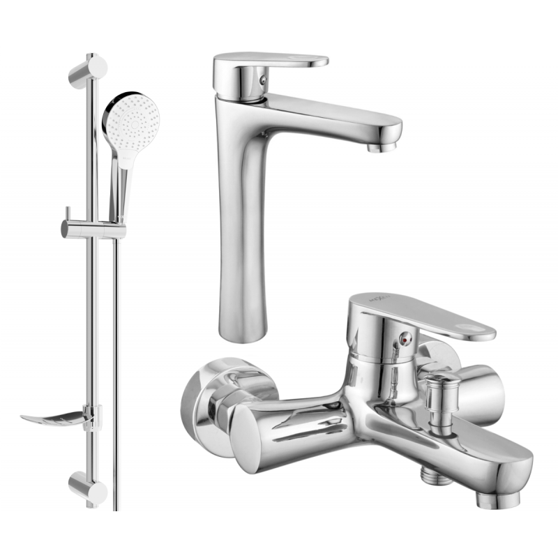Mexen Kama DF05 zestaw wannowy, chrom - 72513DF05-00