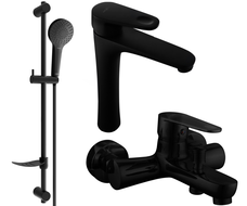 Mexen Kama DF05 zestaw wannowy, czarny - 72513DF05-70