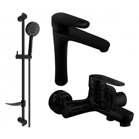 Mexen Kama DF75 zestaw wannowy, czarny - 72513DF75-70