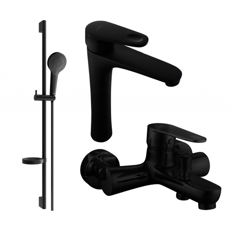 Mexen Kama DS05 zestaw wannowy, czarny - 72513DS05-70