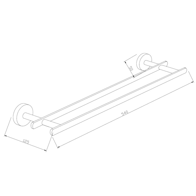 Mexen Loft podwójny wieszak na ręcznik, chrom - 7012625-00