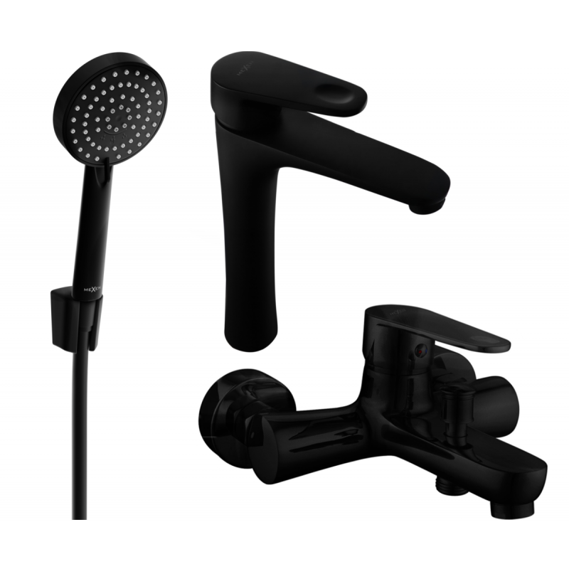 Mexen Kama R75 zestaw wannowy, czarny - 72513R75-70