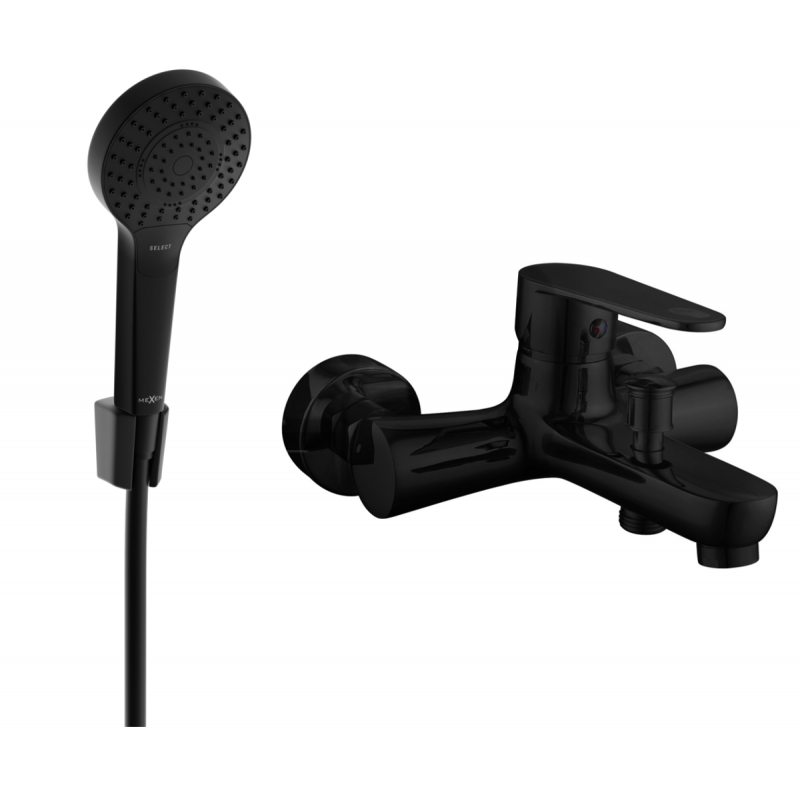 Mexen Kama R05 bateria wannowa z zestawem prysznicowym, czarna - 7253R05-70