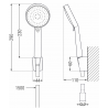 Mexen Kama R75 bateria wannowa z zestawem prysznicowym, czarna - 7253R75-70