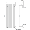 Mexen Aurora grzejnik dekoracyjny 1200 x 450 mm, 917 W, czarny - W212-1200-450-00-70