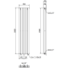 Mexen Dallas grzejnik dekoracyjny 1600 x 360 mm, 1039 W, czarny - W214-1600-360-00-70