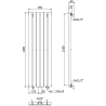 Mexen Oregon grzejnik dekoracyjny 1200 x 360 mm, 417 W, czarny - W202-1200-350-00-70