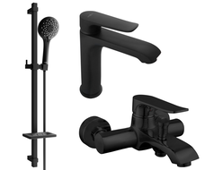 Mexen Pecos DQ40 zestaw wannowy, czarny - 72703DQ40-70