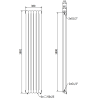 Mexen Kent grzejnik dekoracyjny 1882 x 380 mm, 1392 W, czarny - W216-1882-380-00-70