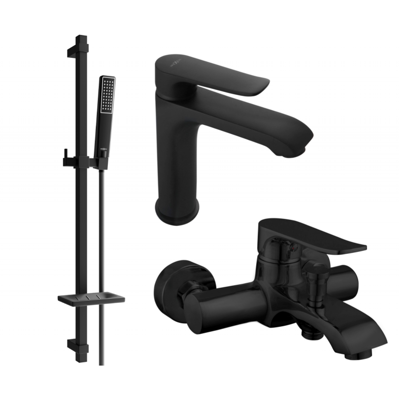 Mexen Pecos DQ72 zestaw wannowy, czarny - 72703DQ72-70