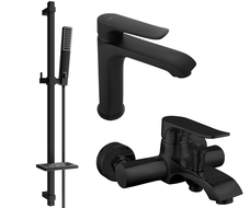 Mexen Pecos DQ72 zestaw wannowy, czarny - 72703DQ72-70