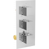 Mexen Cube termostatyczna bateria wannowo-prysznicowa 3-wyjściowa, chrom - 77503-00