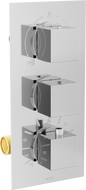 Mexen Cube termostatyczna bateria wannowo-prysznicowa 3-wyjściowa, chrom - 77503-00