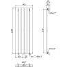 Mexen Boston grzejnik dekoracyjny 1200 x 452 mm, 611 W, czarny - W213-1200-452-00-70