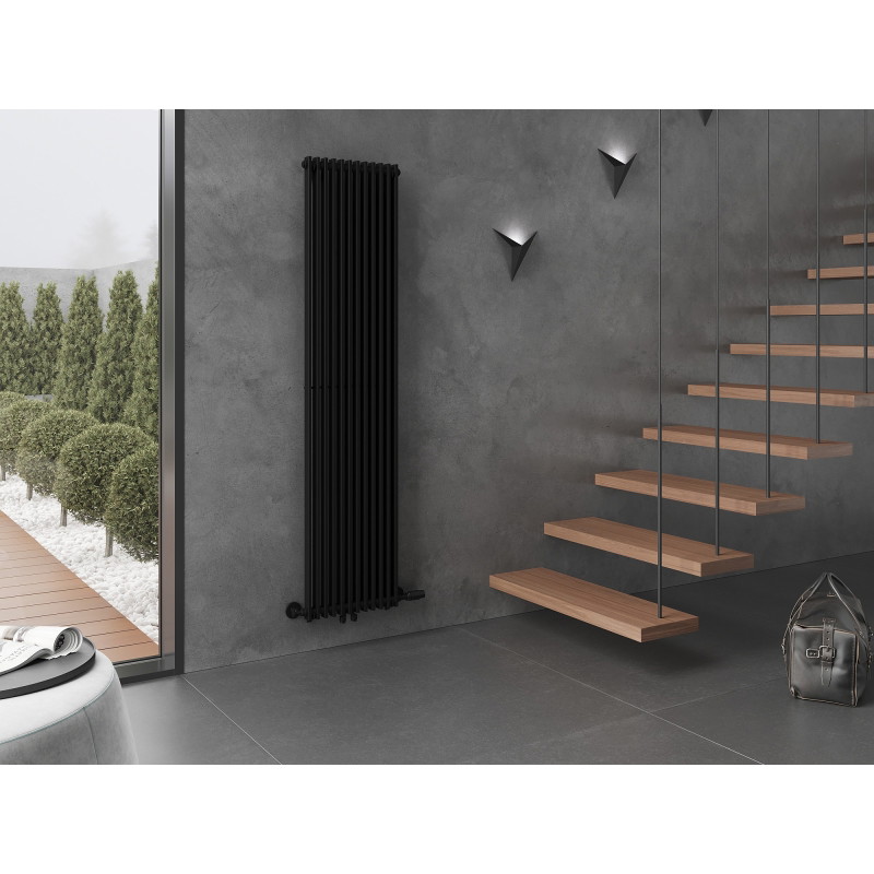Mexen Kansas grzejnik dekoracyjny 1800 x 420 mm, 1242 W, czarny - W204-1800-420-00-70