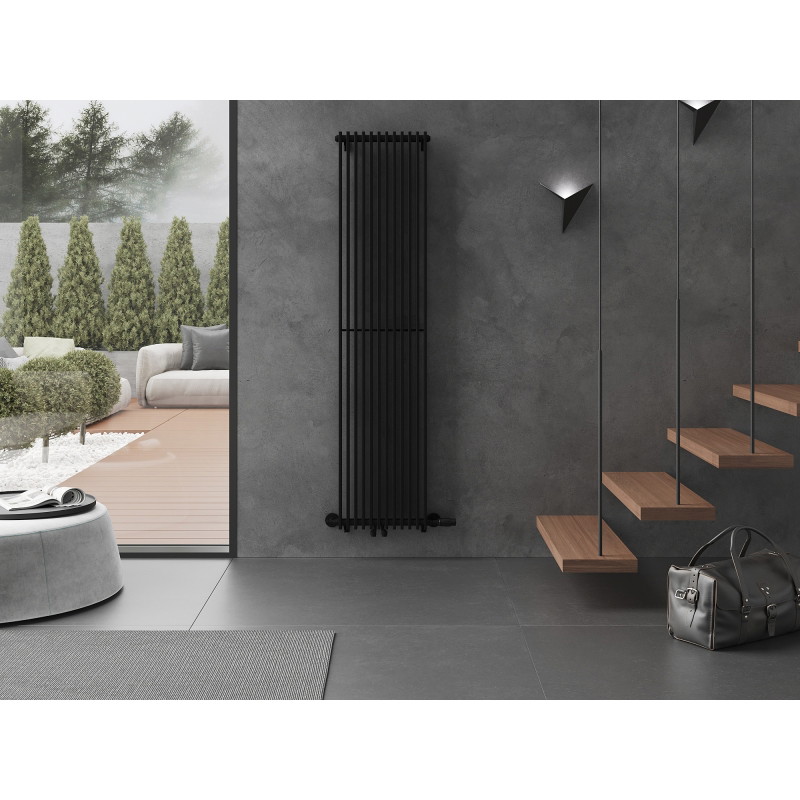 Mexen Kansas grzejnik dekoracyjny 1800 x 420 mm, 1242 W, czarny - W204-1800-420-00-70