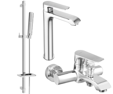 Mexen Pecos DQ72 zestaw wannowy, chrom - 72713DQ72-00