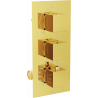 Mexen Cube termostatyczna bateria wannowo-prysznicowa 3-wyjściowa, złota - 77503-50