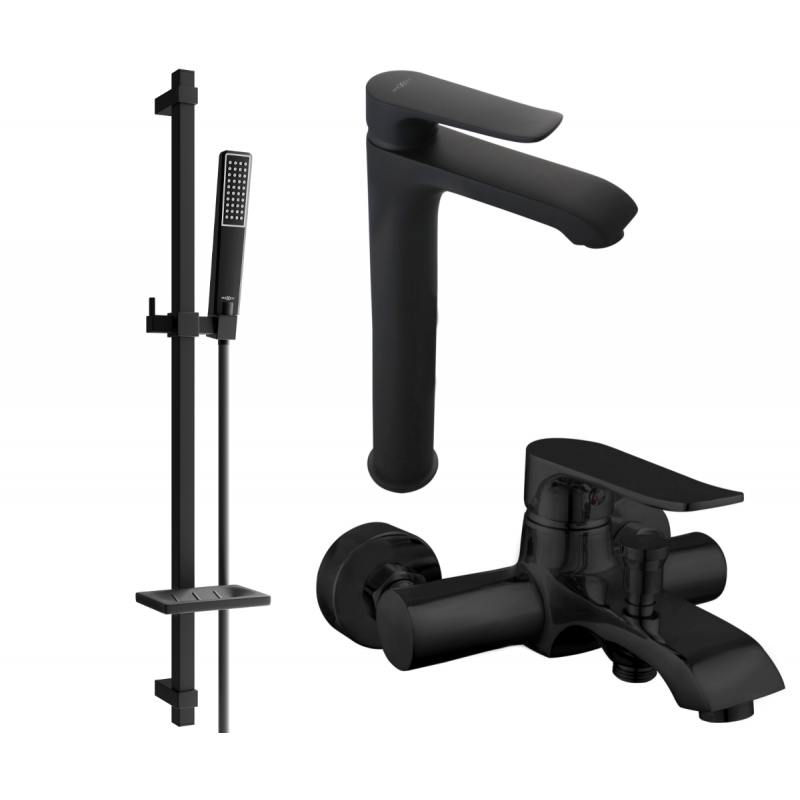 Mexen Pecos DQ72 zestaw wannowy, czarny - 72713DQ72-70