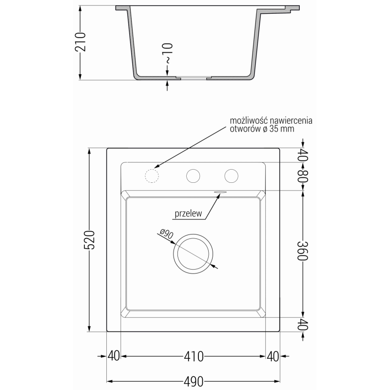 Mexen Vito zlewozmywak granitowy 1-komorowy z baterią kuchenną Flora, beżowy - 6503-69-670401-57-B
