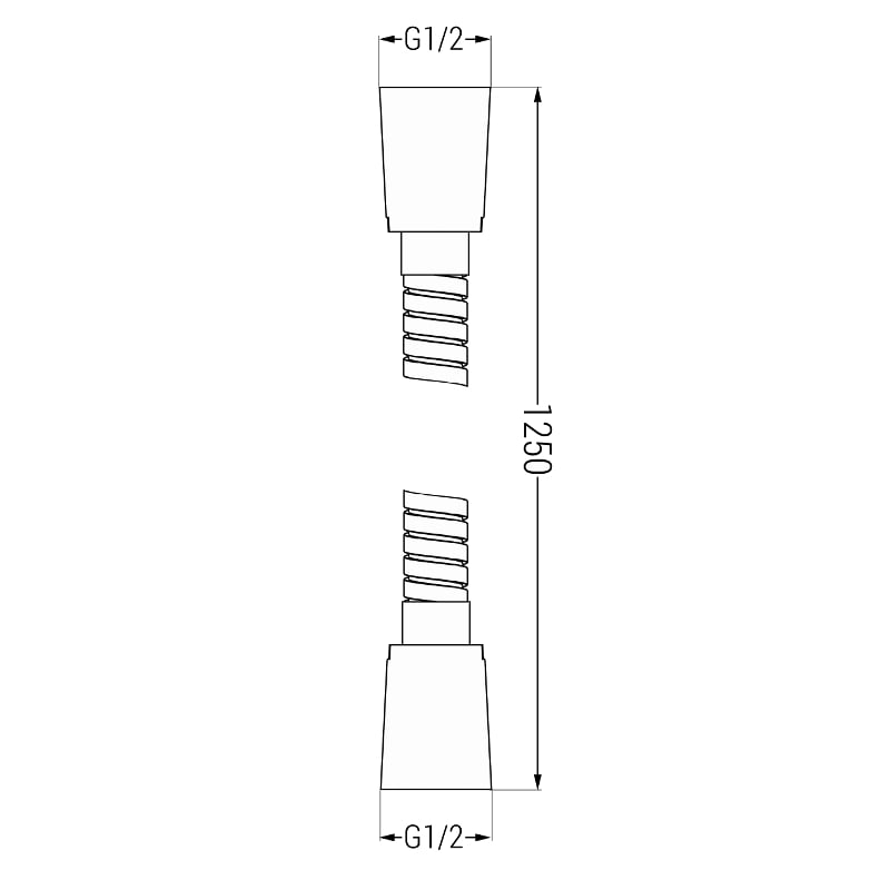 Mexen wąż prysznicowy 125 cm, czarny - 79435-70